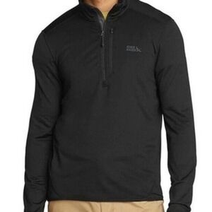 Eddie Bauer Mens Activator Grid HZ 1/4 Zip Pullover Black S 0400813